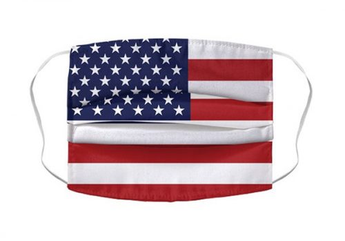 Facemask with American flag print